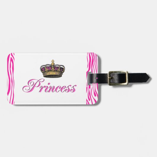 Prinzessinkrone im Pink Gepäckanhänger (Vorderseite horizontal)
