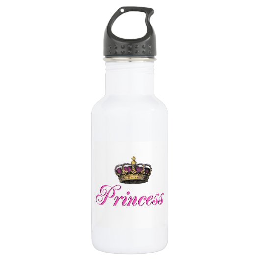 Prinzessinkrone im Pink Trinkflasche (Vorderseite)