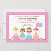 Prinzessinnen All in einer Reihen-Prinzessin Party Einladung (Vorderseite)