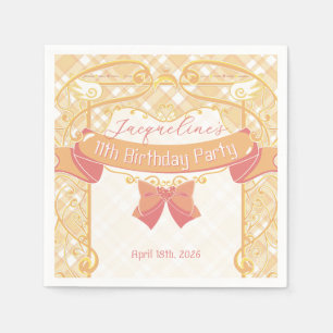 Prinzessinnen-Geburtstag im Jugendstil Orange Serviette
