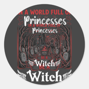Prinzessinnen Hexe Halloween Schloss Kessel Grab Runder Aufkleber