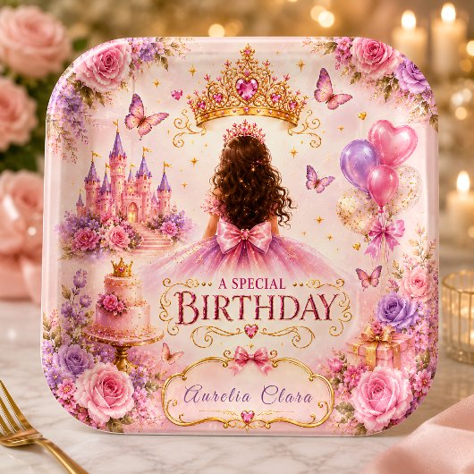Prinzessinnen-Krone Geburtstag Pappteller