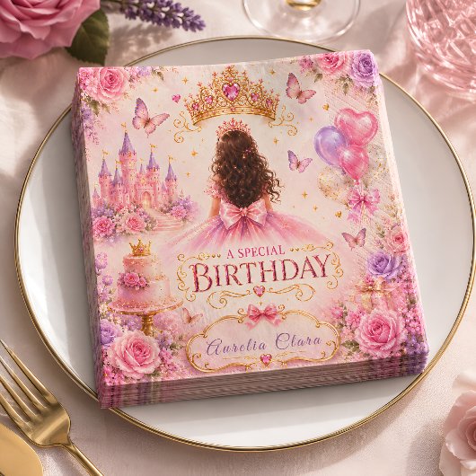 Prinzessinnen-Krone Geburtstag Serviette