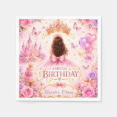 Prinzessinnen-Krone Geburtstag Serviette (Vorderseite)