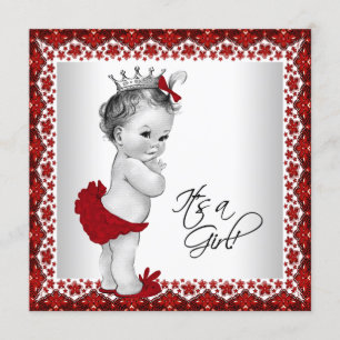 Prinzessinnen-Mädchen-Weihnachts-Baby-Party Einladung