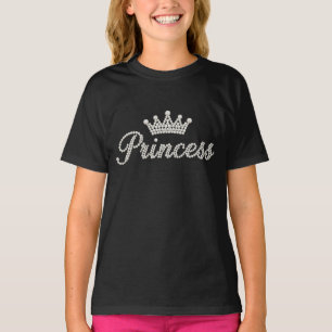 Prinzessinnen-Perlenkrone – Schriftzug "Prinzessin T-Shirt