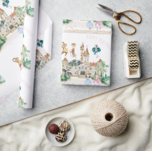 Prinzessinnen, Ritter & Dragons Fairy Tale zum Geb Geschenkpapier