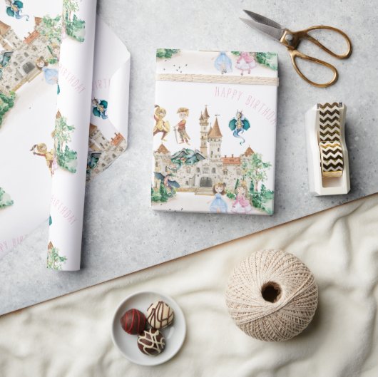 Prinzessinnen, Ritter & Dragons Fairy Tale zum Geb Geschenkpapier (Kunsthandwerk)