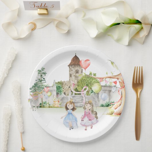 Prinzessinnen, Ritter & Dragons Fairy Tale zum Geb Pappteller (Hochzeit)