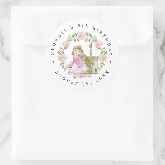 Prinzessinnen, Ritter & Dragons Fairy Tale zum Geb Runder Aufkleber (Tasche)