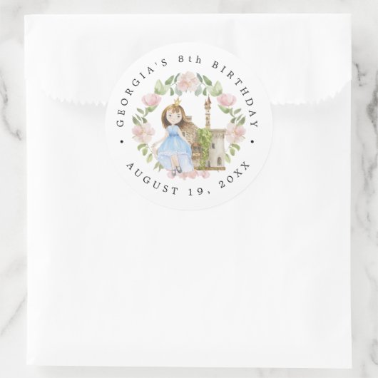 Prinzessinnen, Ritter & Dragons Fairy Tale zum Geb Runder Aufkleber (Tasche)