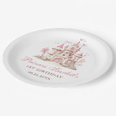 Prinzessinnen-Schloss Geburtstagsfeier für Mädchen Pappteller (Schrägansicht)