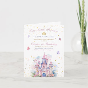 Prinzessinnen-Schloss Mädchen Geburtstag Märchenpa Einladung