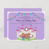 Prinzessinnen und Ritter Einladungen zur Geburtsta (Vorne/Hinten)