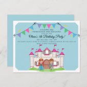 Prinzessinnen und Ritter Einladungen zur Geburtsta (Vorne/Hinten)