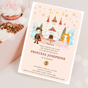 Prinzessinnen und Ritter Mädchen-Geburtstag Einladung