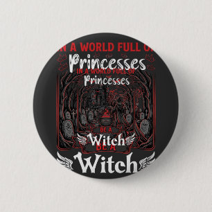 Prinzessinnen werden Halloween-Hexenschloss Kessel Button