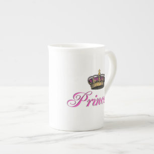 Prinzessinnenkrone in heißem Rosa Porzellantasse