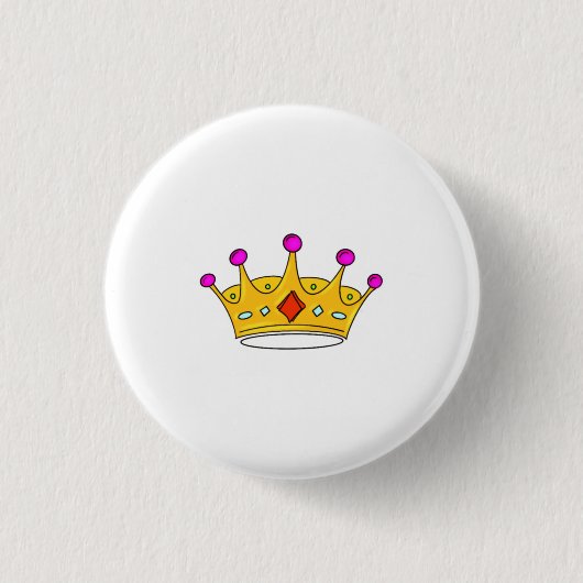 Prinzessinnenkrone, Prinzenkrone, Kronenthema Button (Vorderseite)