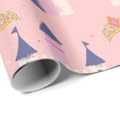 Prinzessinnenkrone und Schloss Geschenkpapier (Rolleneckpunkt)