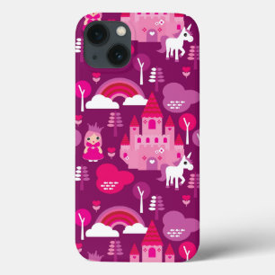 Prinzessinschloss und Einhornregenbogen iPhone 13 Hülle
