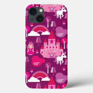 Prinzessinschloss und Einhornregenbogen iPhone 13 Hülle