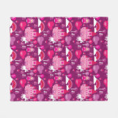 Prinzessinschloss und Einhornregenbogen Fleecedecke (Vorderseite (Horizontal))