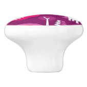 Prinzessinschloss und Einhornregenbogen Keramikknauf (Seitenansicht)