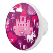 Prinzessinschloss und Einhornregenbogen Keramikknauf (Rechts)