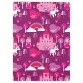 Prinzessinschloss und Einhornregenbogen Klemmbrett (Rückseite)