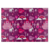 Prinzessinschloss und Einhornregenbogen Schneidebrett (Vorderseite)