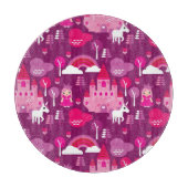 Prinzessinschloss und Einhornregenbogen Schneidebrett (Vorderseite)