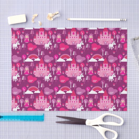 Prinzessinschloss und Einhornregenbogen Seidenpapier (Handwerk)