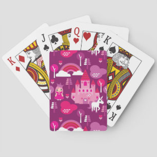 Prinzessinschloss und Einhornregenbogen Spielkarten