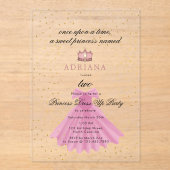 Prinzesskleid Märchen einmal zum Geburtstag Acryleinladungen (Vorderseite)