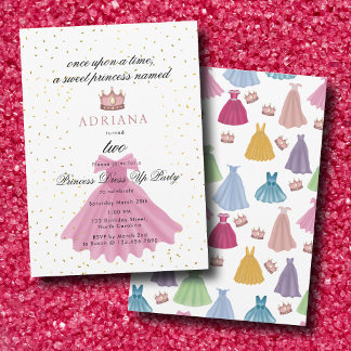 Prinzesskleid Märchen einmal zum Geburtstag Einladung