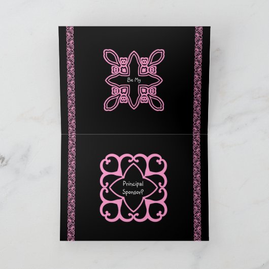 PRINZIPAL SPONSOR Einladung - Rosa und Schwarz Art (Innenseite)