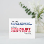 Prinzips der Korruptionsbekämpfung ohne Verachtung Postkarte (Stehend Vorderseite)