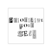 Priorisiere dich selbst gummistempel (Prägung)