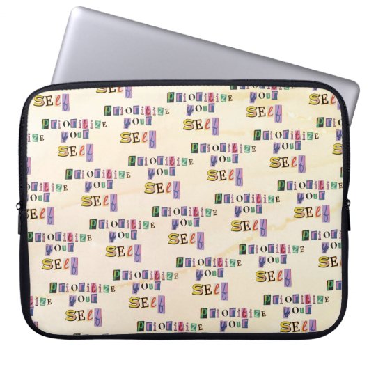 Priorisiere dich selbst laptopschutzhülle (Vorderseite)