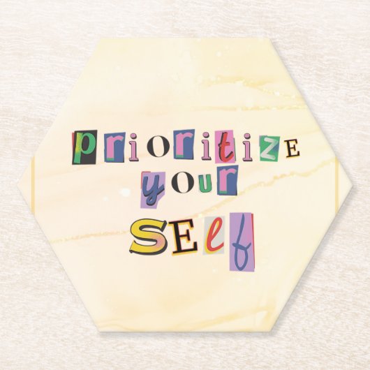 Priorisiere dich selbst untersetzer (Vorderseite)