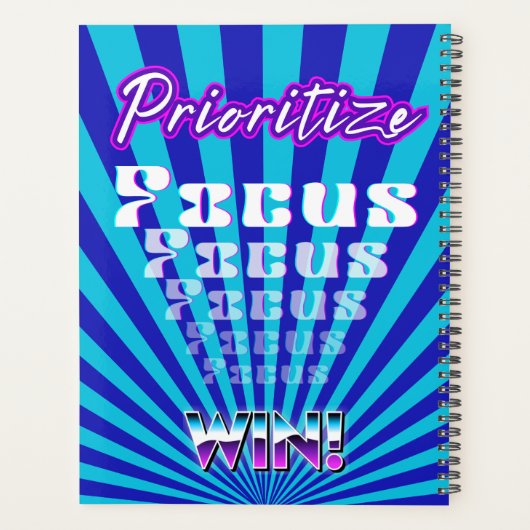 Prioritize Focus Win Concentration Motivational Planer (Rückseite)