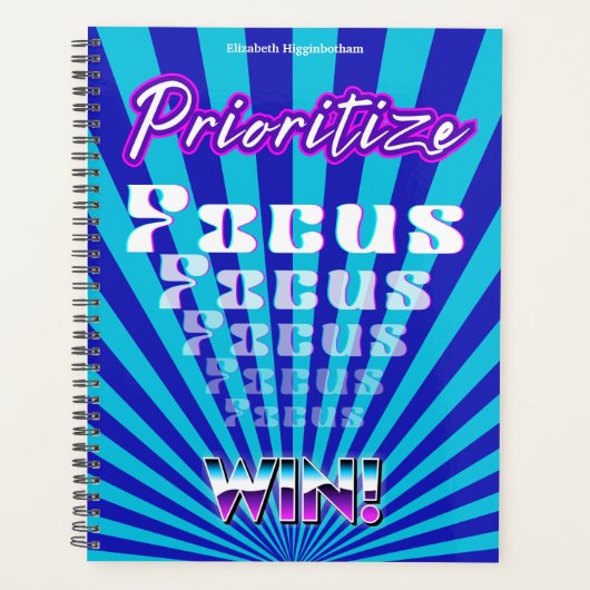Prioritize Focus Win Concentration Motivational Planer (Vorderseite)