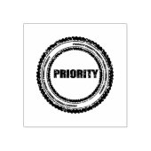 Priority Circle Logo Impressionen Jet Black Holzop Gummistempel (Prägung)