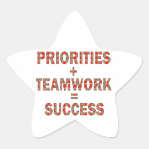 PRIORITY Teamwork Erfolg Weisheit LOWPRICE GIFTS Stern-Aufkleber