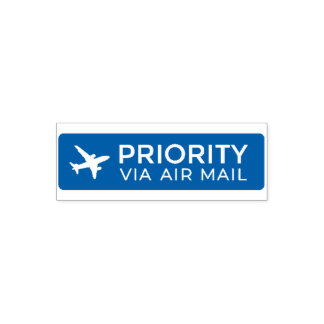 PRIORITY VIA AIR MAIL 飛行機 airplane セルフインキングスタンプ Permastempel