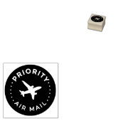 PRIORITY VIA AIR MAIL 飛行機 airplane ラバースタンプ Gummistempel (Stempel)