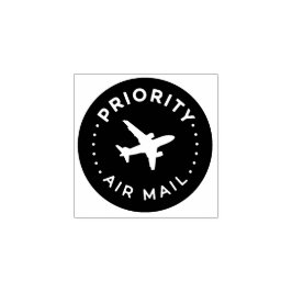 PRIORITY VIA AIR MAIL 飛行機 airplane ラバースタンプ Gummistempel
