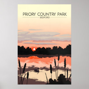 Priory Country Park Bedford Reiseplakat Poster
