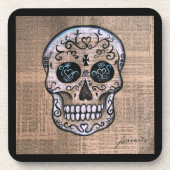 Prisarts Skull Dia de Los Muertos Coasters Untersetzer (Vorderseite)
